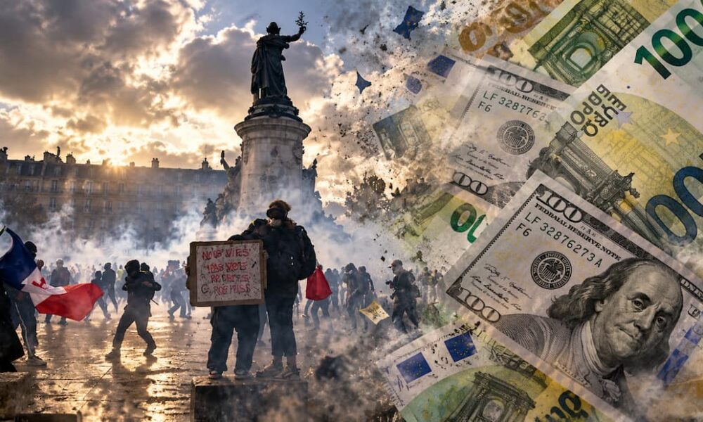 Euro Falls Against the Dollar Amid Social and Geopolitical Tensions in Europe
